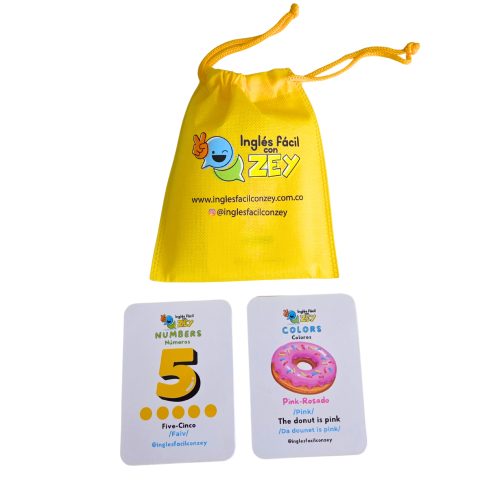 Números y Colores -Flash Cards - 24 Imágenes. Inglés Fácil con Zey.
