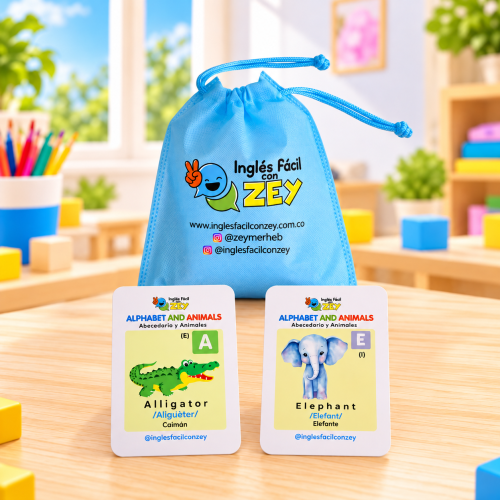 Animales y Abecedario - Flash Cards - 24 Imágenes  Full Color