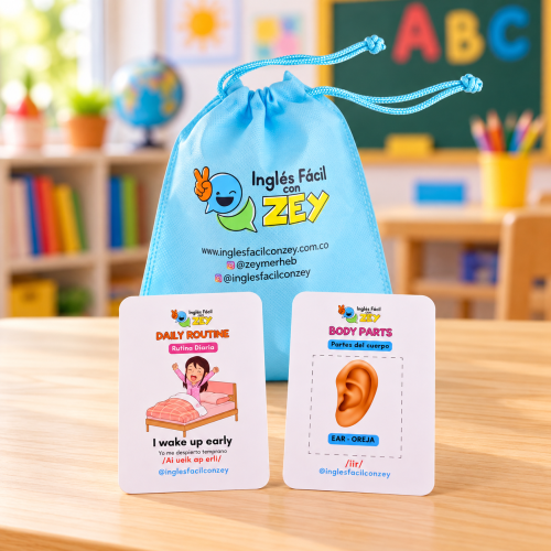 Rutinas y Partes del cuerpo -Flash Cards - 24 Imágenes a Full Color