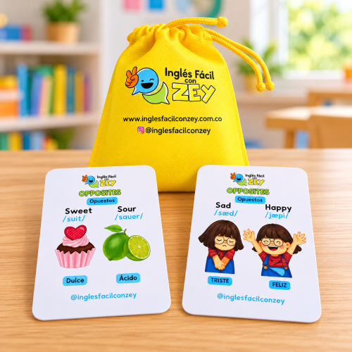 Palabras Opuestas-Flash Cards - 24 Imágenes Full Color